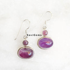 Amethyst Drop Sterling Silver Earring