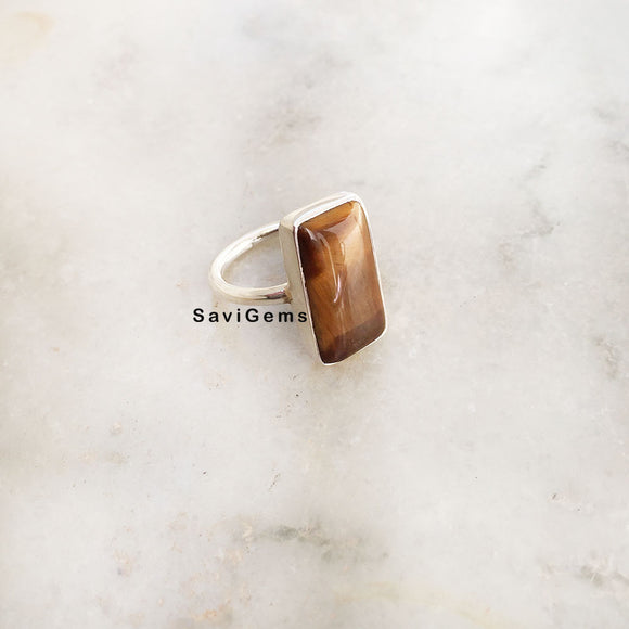 Tiger's Eye Sterling Silver Ring