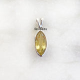 Lemon Topaz Facetted Marquise Silver Pendant