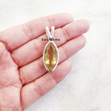 Lemon Topaz Facetted Marquise Silver Pendant