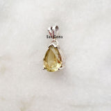 Lemon Topaz Facetted Teardrop Pendant