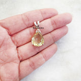 Lemon Topaz Facetted Teardrop Pendant