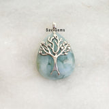 Agate Fruit Bearing Tree Sterling Silver Pendant