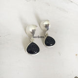 Blue Sunstone Heart Sterling Silver Earring