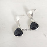 Blue Sunstone Heart Sterling Silver Earring