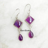 Amethyst Kite Sterling Silver Earring