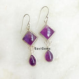 Amethyst Kite Sterling Silver Earring