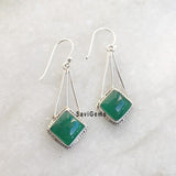 Green Onyx Kite Sterling Silver Earring