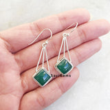 Green Onyx Kite Sterling Silver Earring