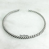 Knotted Adjustable Sterling Silver Bangle