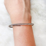 Knotted Adjustable Sterling Silver Bangle
