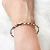 Knotted Adjustable Sterling Silver Bangle