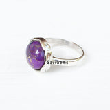 Purple Copper Turquoise Sterling Silver Ring