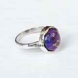 Purple Copper Turquoise Sterling Silver Ring