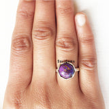 Purple Copper Turquoise Sterling Silver Ring