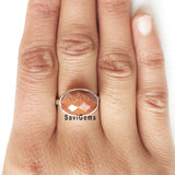 Golden Sunstone Adjustable Sterling Silver Ring