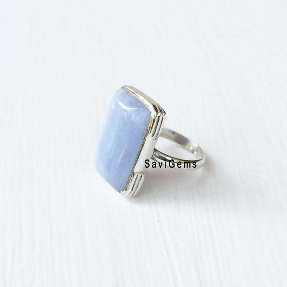 Blue Lace Agate Sterling Silver Ring