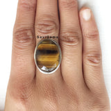 Tiger's Eye Oval Sterling Silver Ring