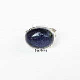Blue Sunstone Sterling Silver Ring