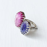 Druzy Adjustable Sterling Silver Ring