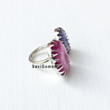 Druzy Adjustable Sterling Silver Ring