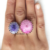 Druzy Adjustable Sterling Silver Ring