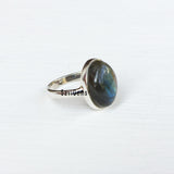 Labradorite Oval Sterling Silver Ring