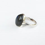 Labradorite Oval Sterling Silver Ring