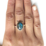 Labradorite Oval Sterling Silver Ring