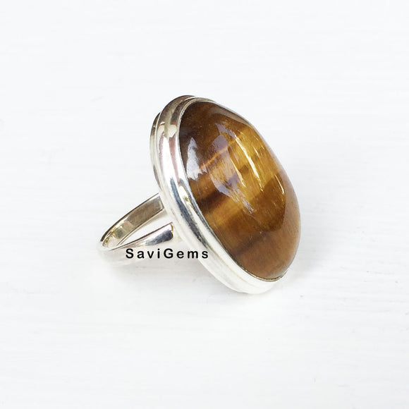 Tiger's Eye Sterling Silver Ring